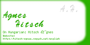 agnes hitsch business card